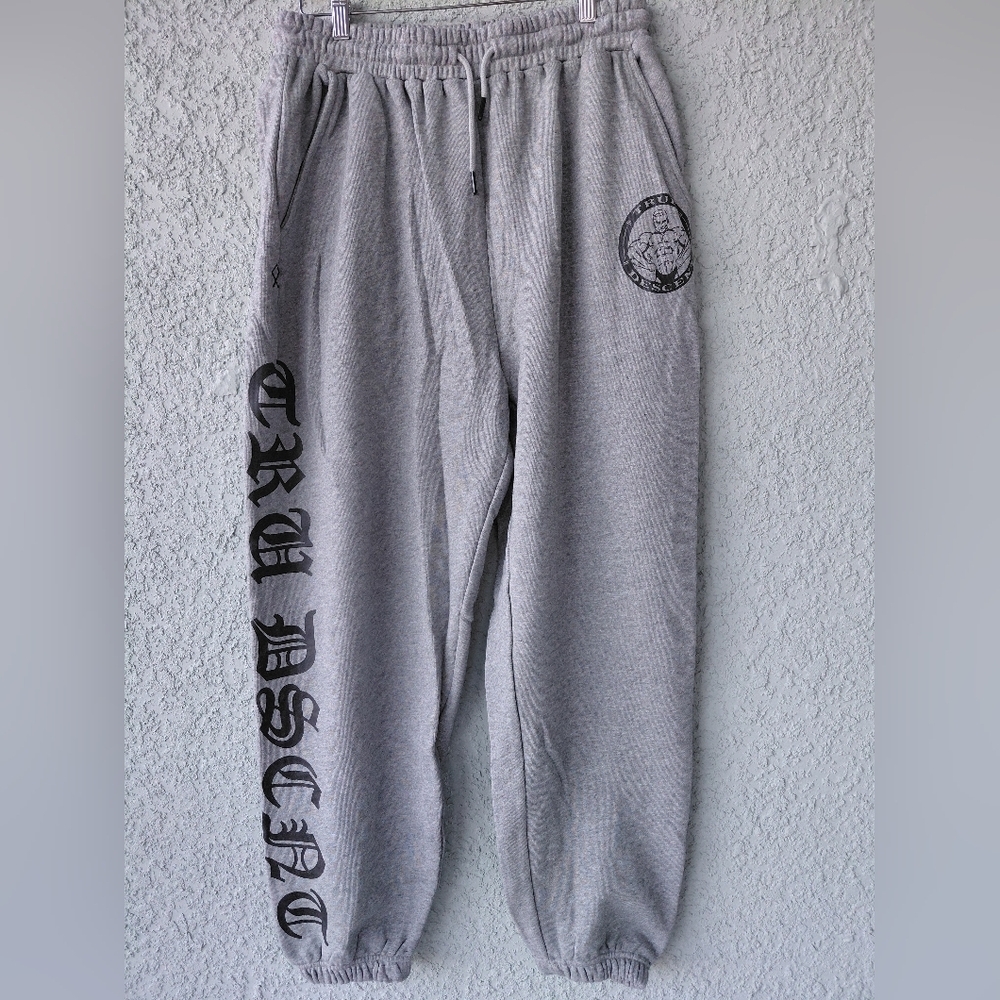 NWOT Gray Sweatpants with Black Print